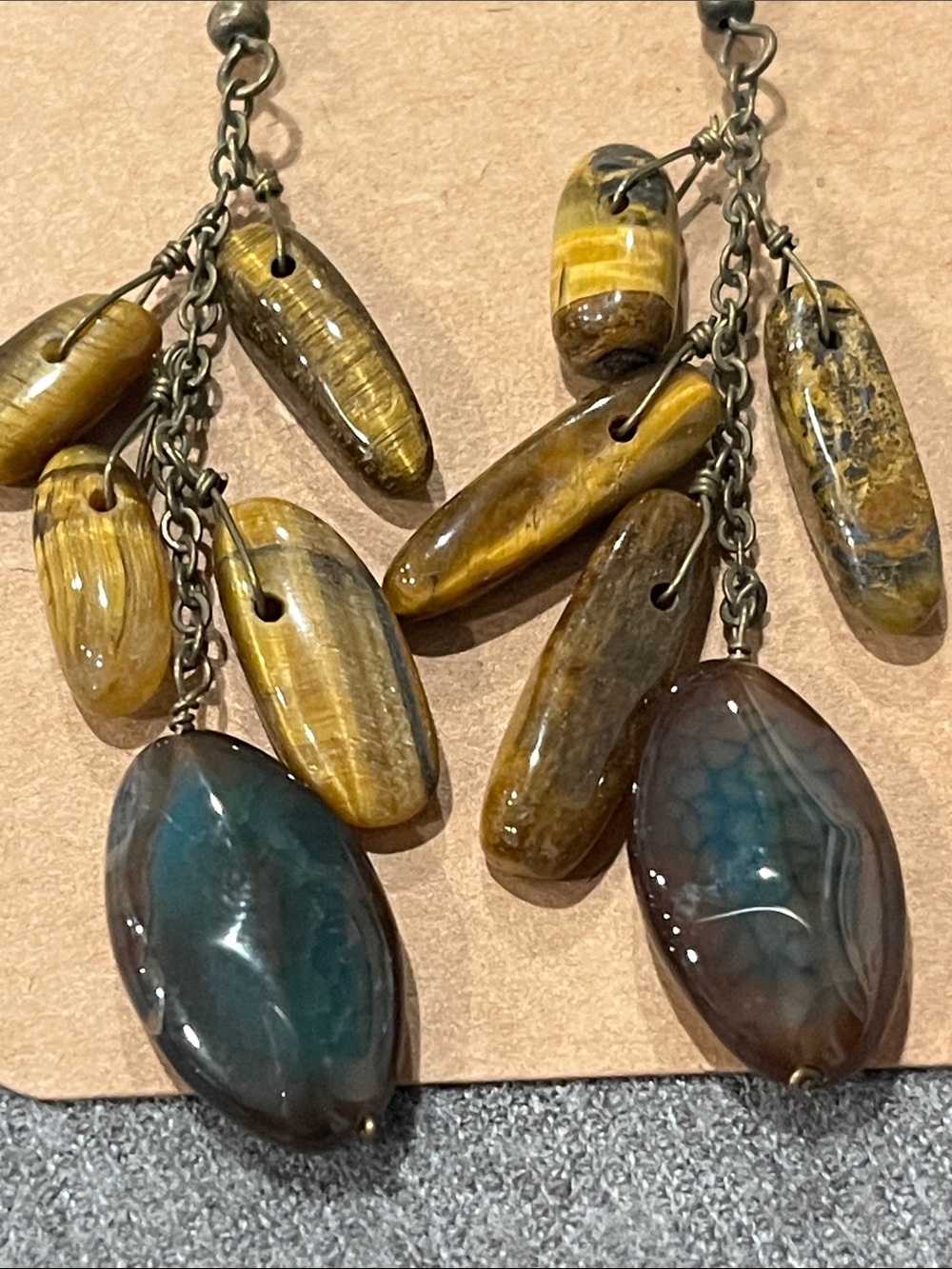 🌻3/$15 Tiger Eye & Agate Earrings - Picture 4 of 4